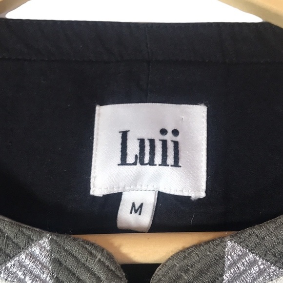 Luii Gray PU Faux Leather Aztec Inspired Design Jacket Size Medium - Picture 6 of 10